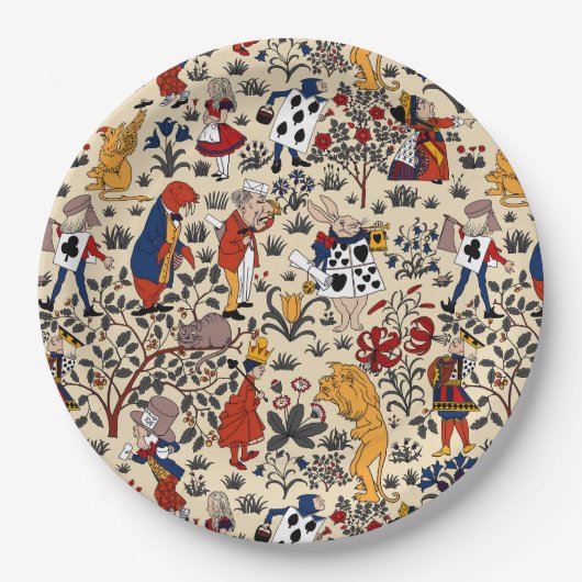 Alice in Wonderland Paper Borden Papieren Bordje (Voorkant)