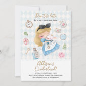 Alice in Wonderland Par-Tea Eerste Verjaardagsfees Kaart (Voorkant)