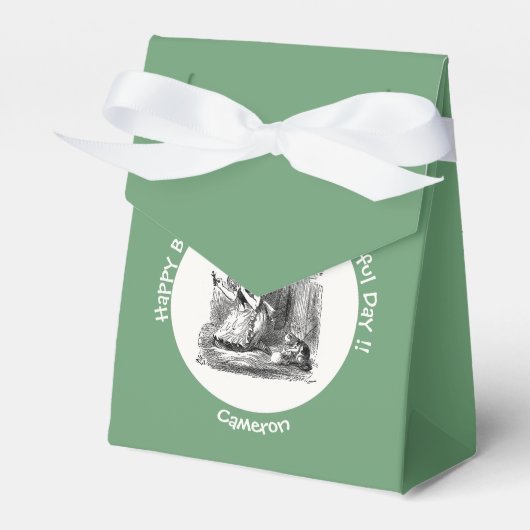 Alice in Wonderland Party - Alice en de Kitten Bedankdoosjes (Voorkant Zijde)