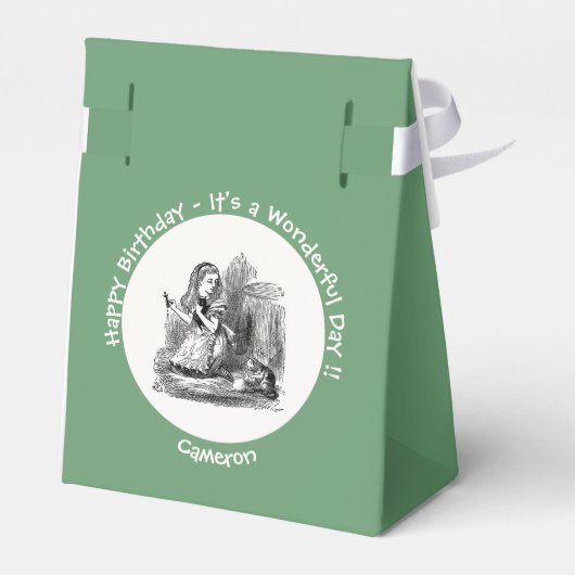 Alice in Wonderland Party - Alice en de Kitten Bedankdoosjes (Achterkant)