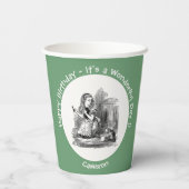 Alice in Wonderland Party - Alice en de Kitten Papieren Bekers (Achterkant)