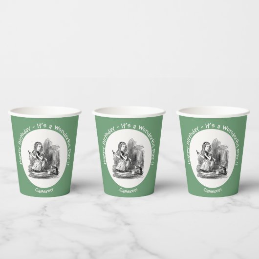 Alice in Wonderland Party - Alice en de Kitten Papieren Bekers (Multi)