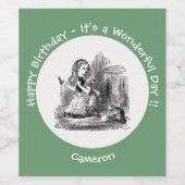 Alice in Wonderland Party - Alice en de Kitten Wijn Etiket (Enkel label)