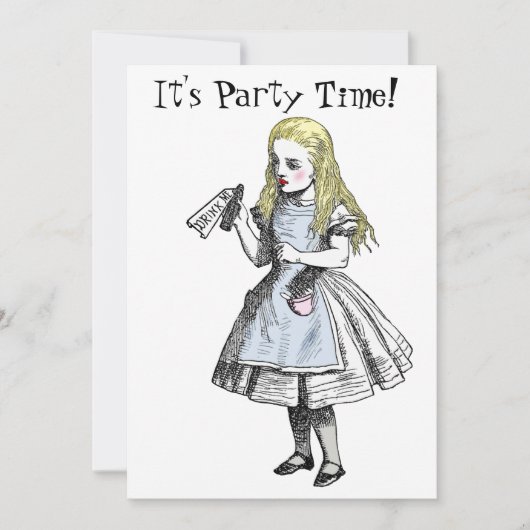 Alice in Wonderland Party Invitation Card Kaart (Voorkant)