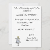 Alice in Wonderland Party Invitation Card Kaart (Achterkant)
