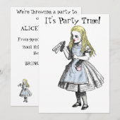 Alice in Wonderland Party Invitation Card Kaart (Voorkant / Achterkant)