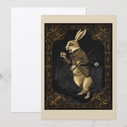 Alice in Wonderland Party Invitation Kaart (Voorkant / Achterkant)