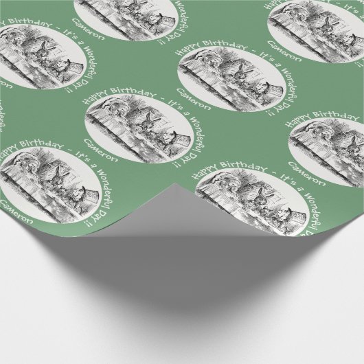 Alice in Wonderland Party - Mad Hatter's Tea Party Cadeaupapier (Hoek)