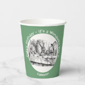 Alice in Wonderland Party - Mad Hatter's Tea Party Papieren Bekers (Achterkant)