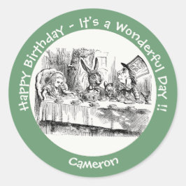 Alice in Wonderland Party - Mad Hatter's Tea Party Ronde Sticker