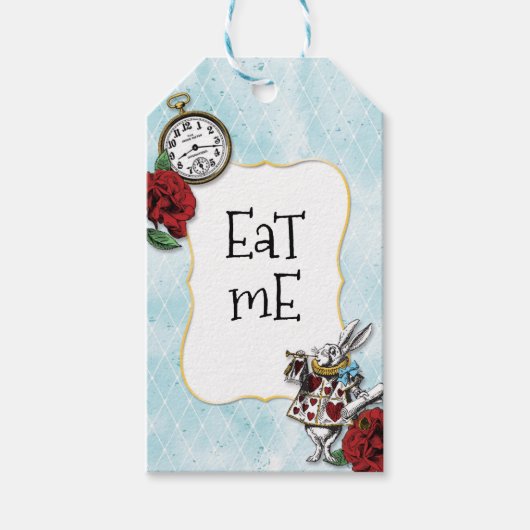 Alice in Wonderland Party Shower Cadeaulabel (Voorkant)