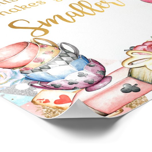Alice in Wonderland Party Sign, Geschenken Tafelte Poster (Hoek)