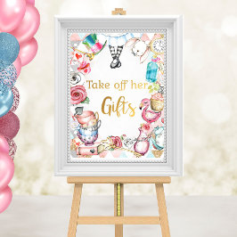 Alice in Wonderland Party Sign, Geschenken Tafelte Poster