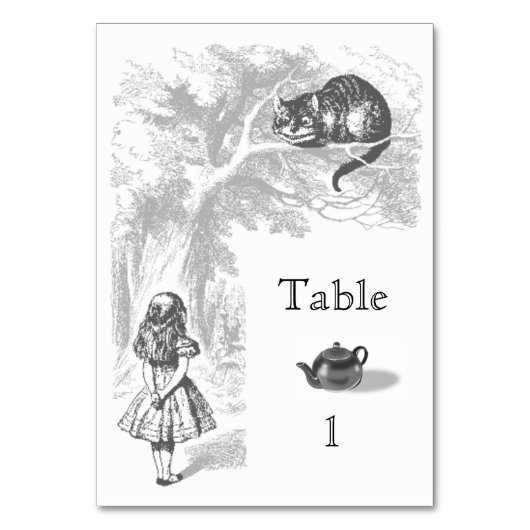 Alice in Wonderland Party Table Kaart (Voorkant)