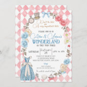 Alice in Wonderland Party, Tweeling 3e Verjaardag  Kaart (Voorkant / Achterkant)