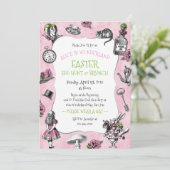 Alice in Wonderland Pasen Brunch Kaart (Staand voorkant)