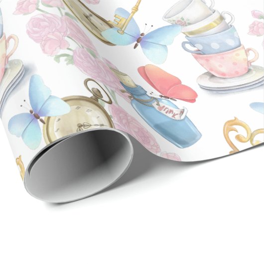 Alice in Wonderland Pastel Wrapping Paper Cadeaupapier (Rol Hoek)
