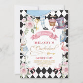 Alice in Wonderland Patroon 1e verjaardag Kaart (Voorkant)