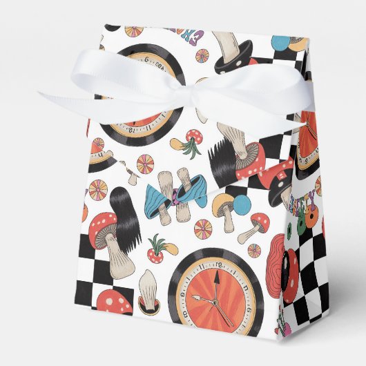 Alice in Wonderland Pattern Bedankdoosjes (Voorkant Zijde)