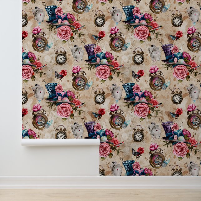 Alice in Wonderland Pattern Behang (Applicatie)