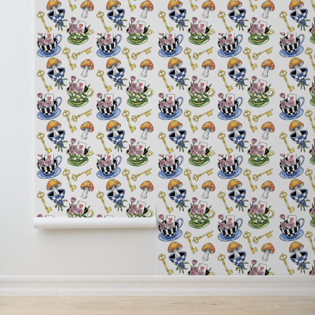 Alice in Wonderland Pattern Behang (Applicatie)