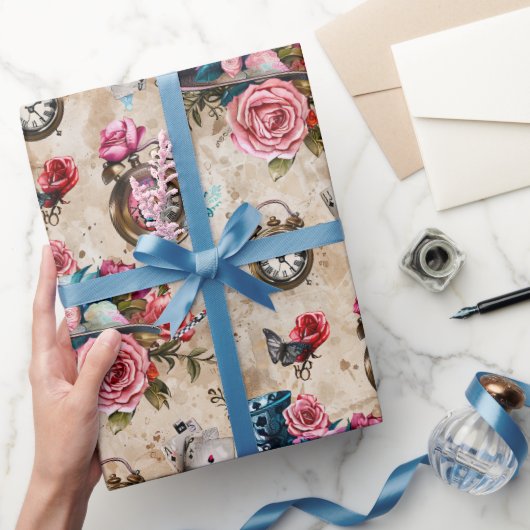 Alice in Wonderland Pattern Cadeaupapier (Geschenken)