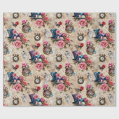 Alice in Wonderland Pattern Cadeaupapier (Vlak)