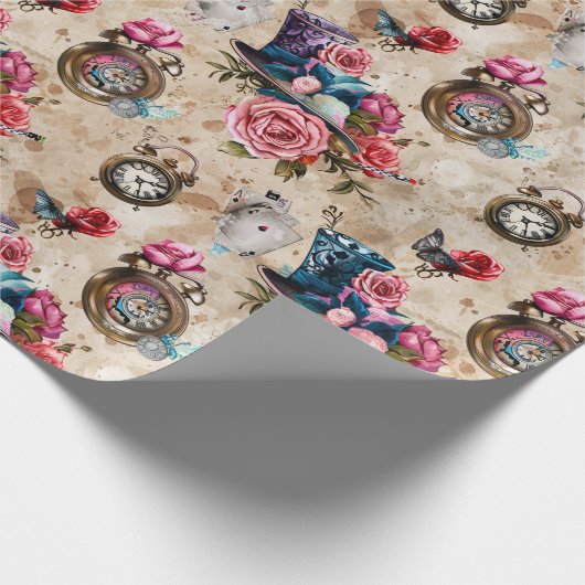 Alice in Wonderland Pattern Cadeaupapier (Hoek)