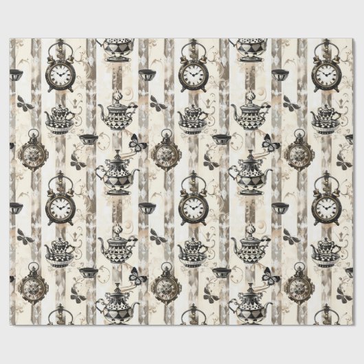 Alice in Wonderland Pattern Cadeaupapier (Vlak)