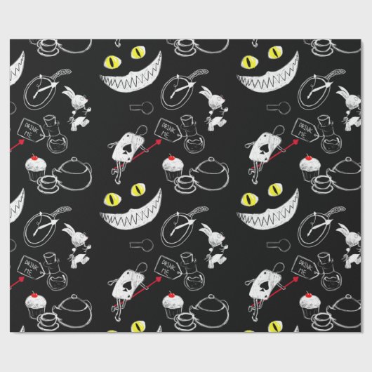 Alice in Wonderland Pattern Cadeaupapier (Vlak)