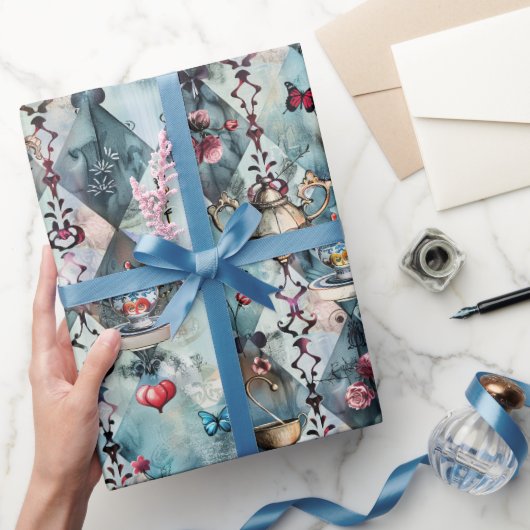 Alice in Wonderland Pattern Cadeaupapier (Geschenken)
