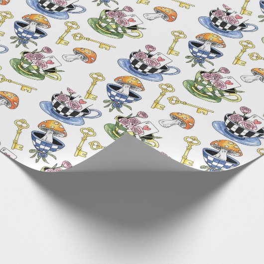Alice in Wonderland Pattern Cadeaupapier (Hoek)