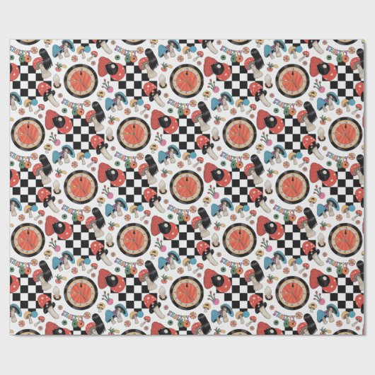 Alice in Wonderland Pattern Cadeaupapier (Vlak)