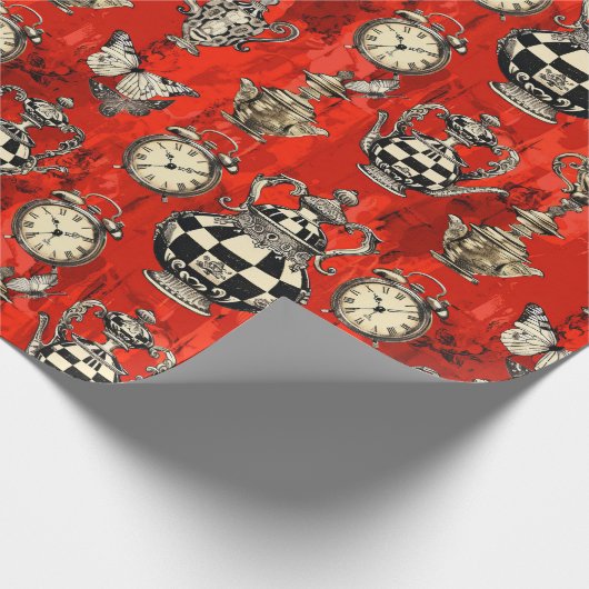 Alice in Wonderland Pattern Cadeaupapier (Hoek)