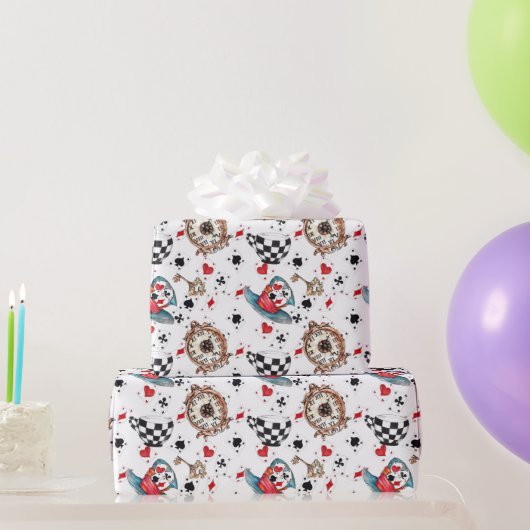 Alice in Wonderland Pattern Cadeaupapier (Feestgeschenken)