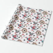 Alice in Wonderland Pattern Cadeaupapier (Uitgerold)