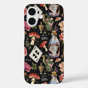 Alice in Wonderland Pattern iPhone 16 Hoesje