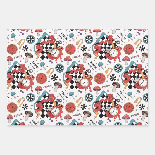 Alice in Wonderland Pattern Inpakpapier Vel (Voorkant 2)