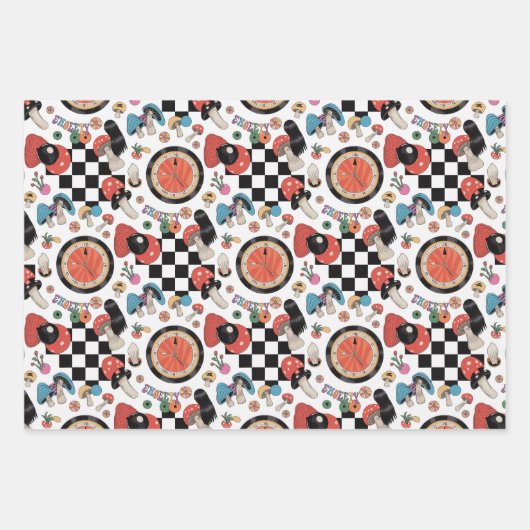 Alice in Wonderland Pattern Inpakpapier Vel (Voorkant)