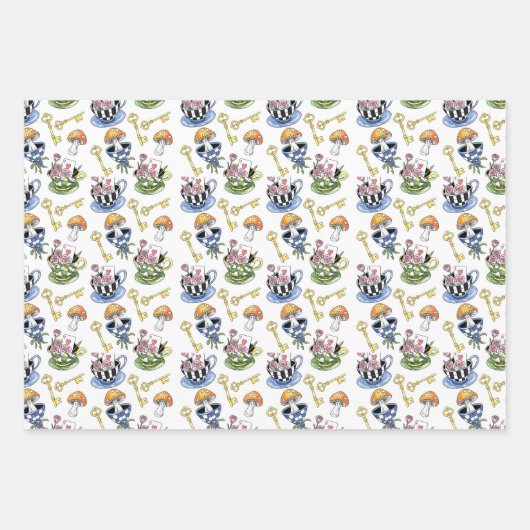 Alice in Wonderland Pattern Inpakpapier Vel (Voorkant 3)