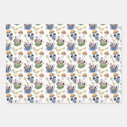 Alice in Wonderland Pattern Inpakpapier Vel (Voorkant 2)