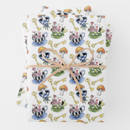 Alice in Wonderland Pattern Inpakpapier Vel