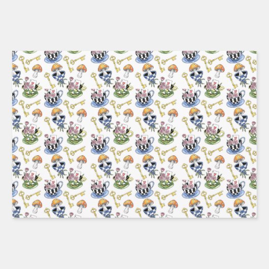 Alice in Wonderland Pattern Inpakpapier Vel (Voorkant)