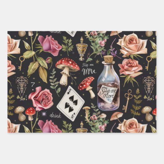 Alice in Wonderland Pattern Inpakpapier Vel (Voorkant 3)