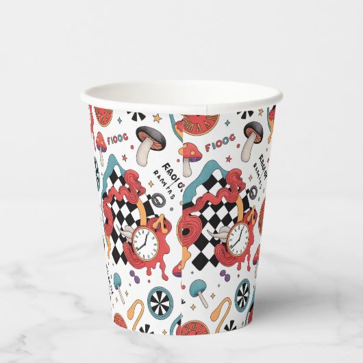 Alice in Wonderland Pattern Papieren Bekers (Rechts)