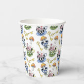 Alice in Wonderland Pattern Papieren Bekers (Achterkant)