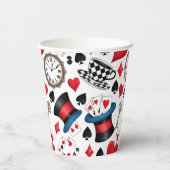 Alice in Wonderland Pattern Papieren Bekers (Achterkant)