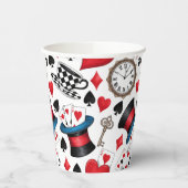 Alice in Wonderland Pattern Papieren Bekers (Links)