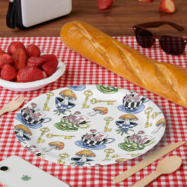 Alice in Wonderland Pattern Papieren Bordje