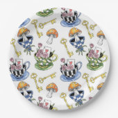 Alice in Wonderland Pattern Papieren Bordje (Voorkant)